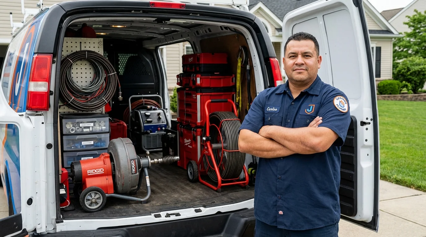 Professional drain cleaning equipment and Johns Plumbing LLC plumber in Bondurant
