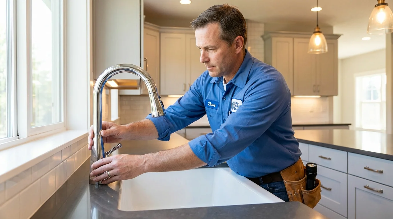 Kitchen faucet installation by Johns Plumbing LLC in Bondurant