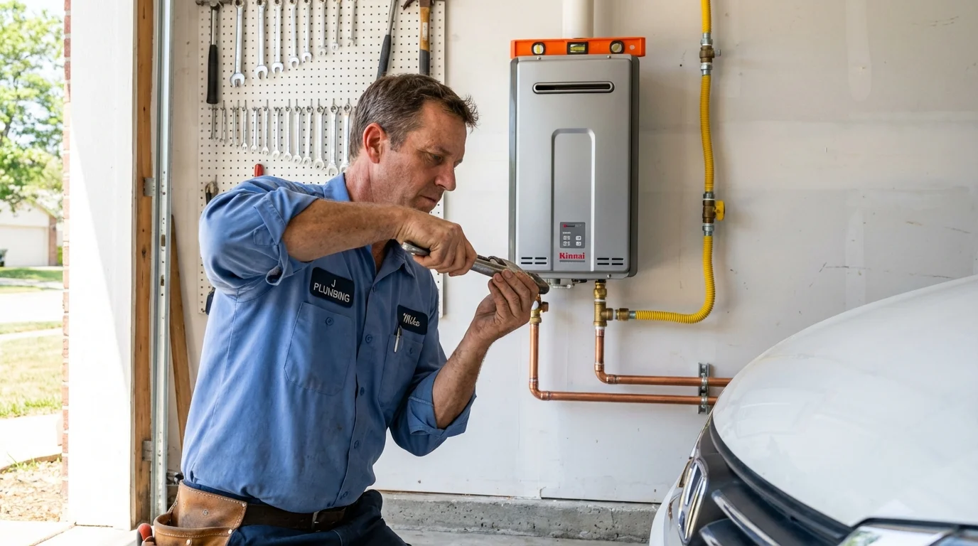Tankless water heater installation by a Johns Plumbing LLC plumber in Bondurant